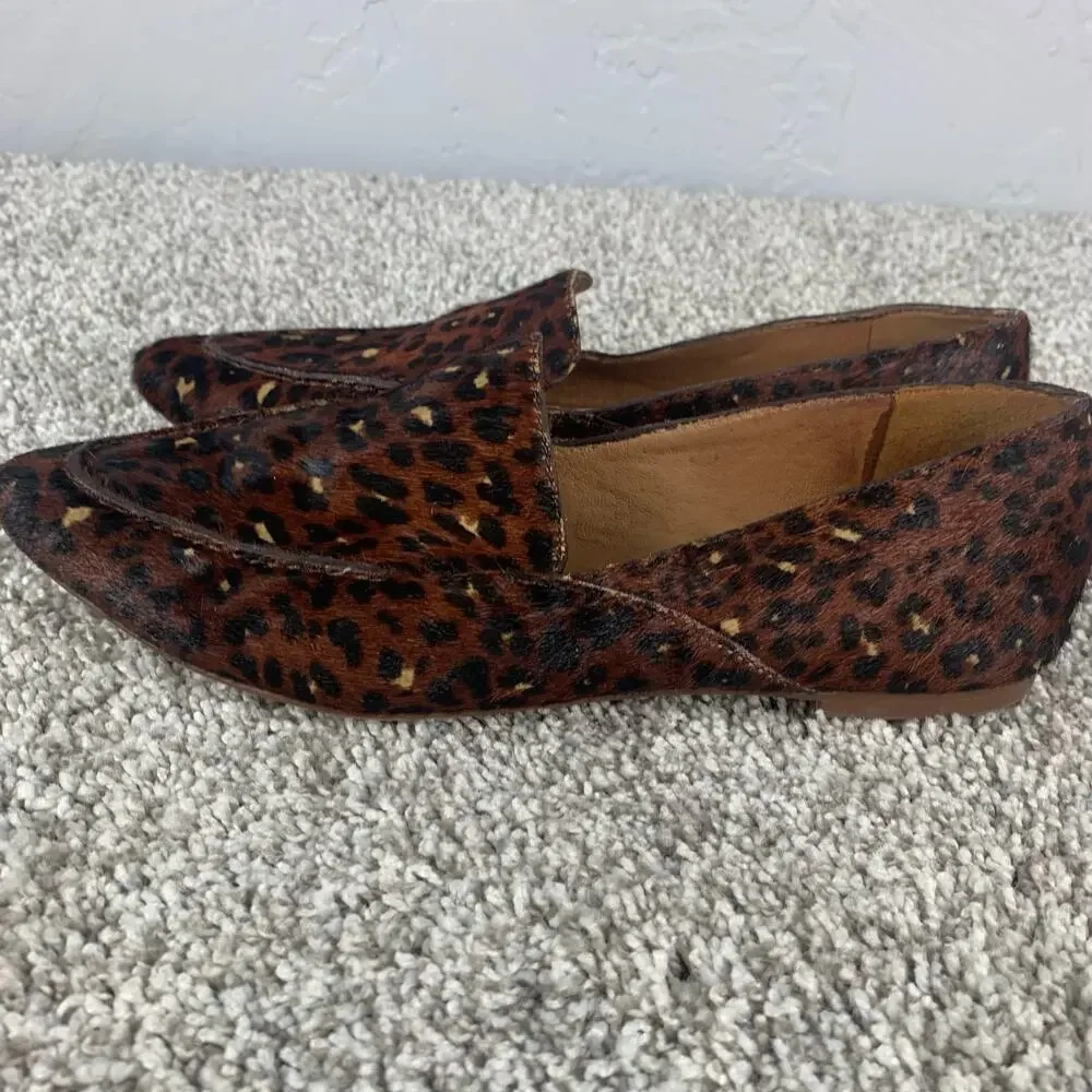 Madewell Frances Skimmer Loafer Women's Size 6.5 Brown Mini Leopard Print Flats